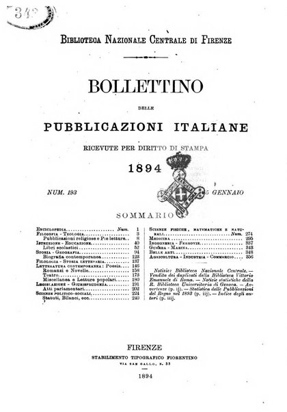 Bollettino delle pubblicazioni italiane ricevute per diritto di stampa