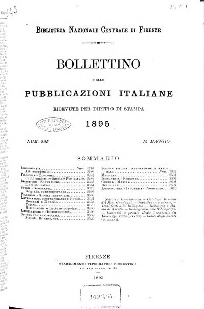 Bollettino delle pubblicazioni italiane ricevute per diritto di stampa