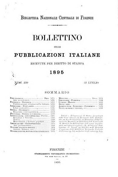 Bollettino delle pubblicazioni italiane ricevute per diritto di stampa