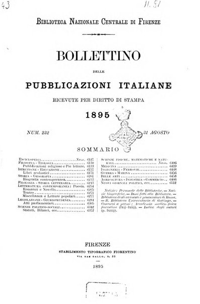 Bollettino delle pubblicazioni italiane ricevute per diritto di stampa