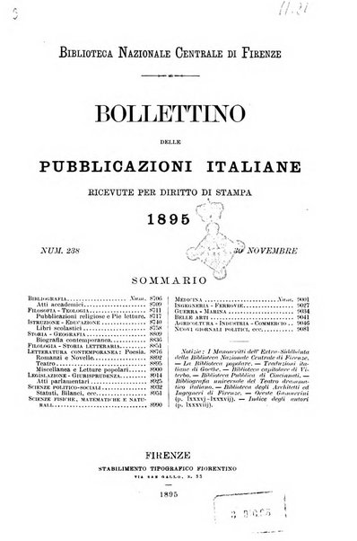 Bollettino delle pubblicazioni italiane ricevute per diritto di stampa