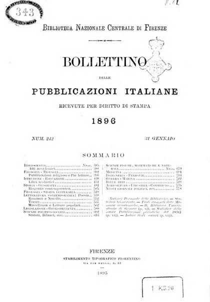 Bollettino delle pubblicazioni italiane ricevute per diritto di stampa