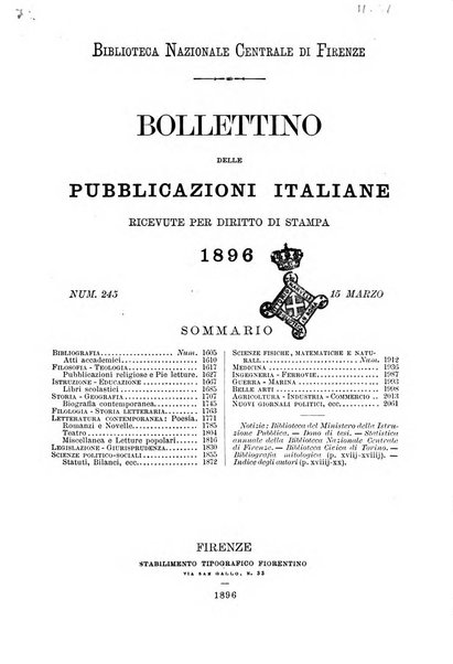 Bollettino delle pubblicazioni italiane ricevute per diritto di stampa