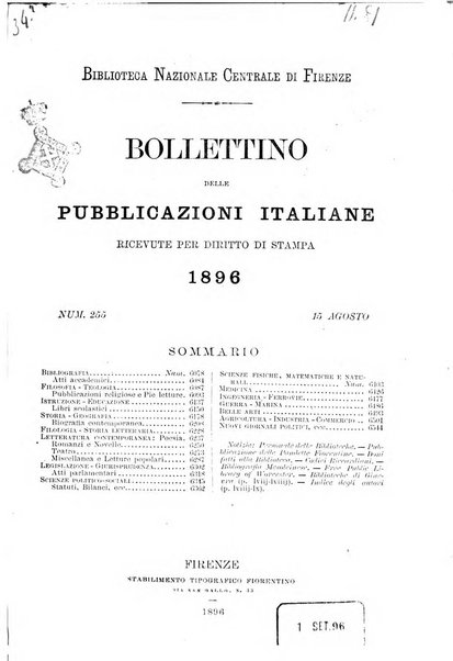 Bollettino delle pubblicazioni italiane ricevute per diritto di stampa