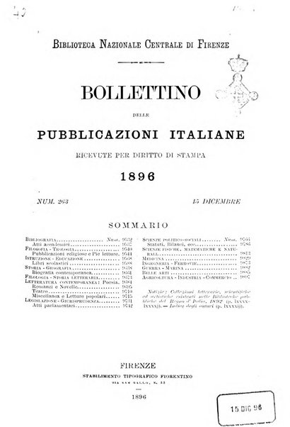 Bollettino delle pubblicazioni italiane ricevute per diritto di stampa