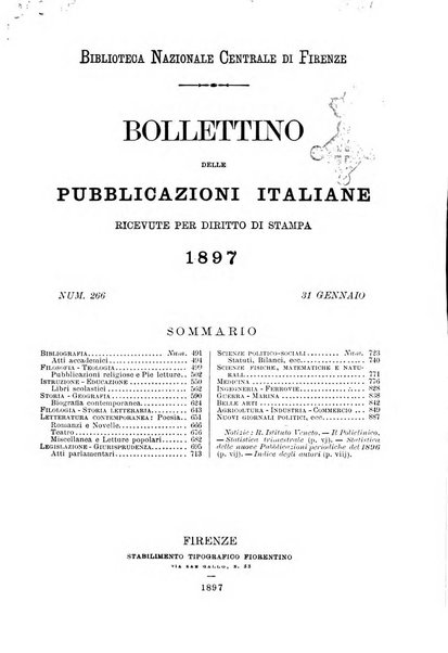 Bollettino delle pubblicazioni italiane ricevute per diritto di stampa