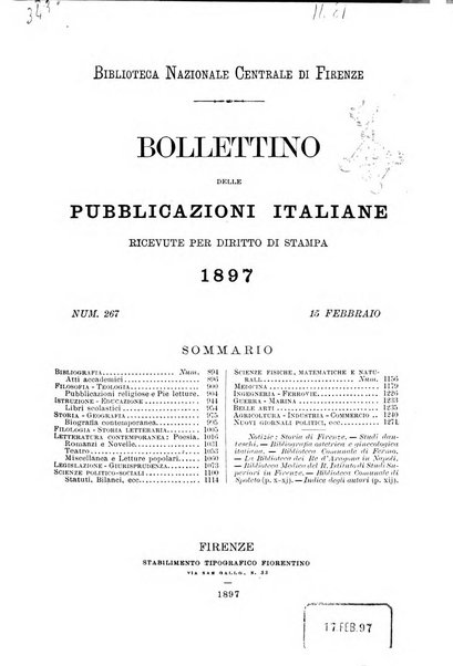 Bollettino delle pubblicazioni italiane ricevute per diritto di stampa