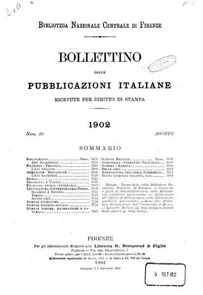 Bollettino delle pubblicazioni italiane ricevute per diritto di stampa