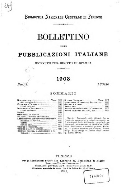 Bollettino delle pubblicazioni italiane ricevute per diritto di stampa