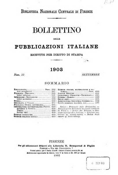 Bollettino delle pubblicazioni italiane ricevute per diritto di stampa