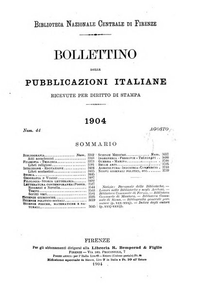 Bollettino delle pubblicazioni italiane ricevute per diritto di stampa