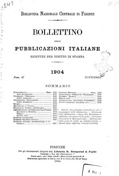 Bollettino delle pubblicazioni italiane ricevute per diritto di stampa