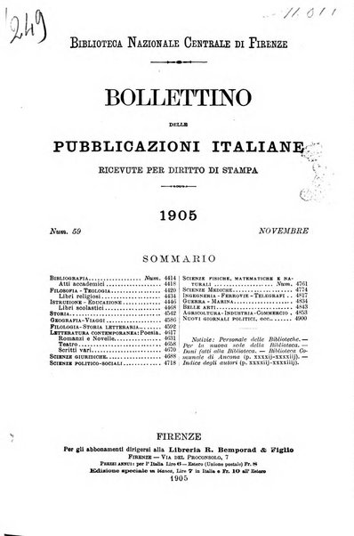 Bollettino delle pubblicazioni italiane ricevute per diritto di stampa