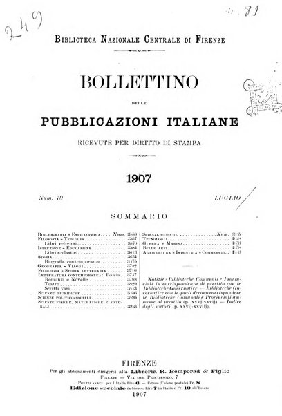 Bollettino delle pubblicazioni italiane ricevute per diritto di stampa