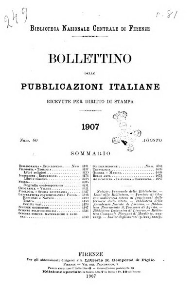 Bollettino delle pubblicazioni italiane ricevute per diritto di stampa