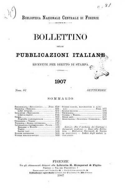 Bollettino delle pubblicazioni italiane ricevute per diritto di stampa