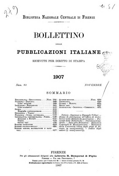 Bollettino delle pubblicazioni italiane ricevute per diritto di stampa