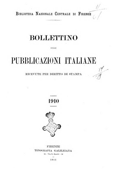 Bollettino delle pubblicazioni italiane ricevute per diritto di stampa