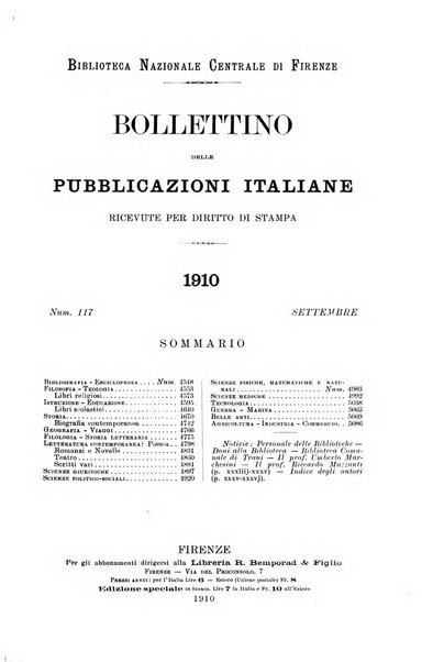 Bollettino delle pubblicazioni italiane ricevute per diritto di stampa