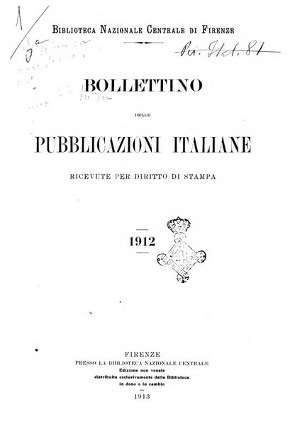 Bollettino delle pubblicazioni italiane ricevute per diritto di stampa