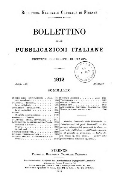 Bollettino delle pubblicazioni italiane ricevute per diritto di stampa