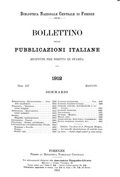 Bollettino delle pubblicazioni italiane ricevute per diritto di stampa