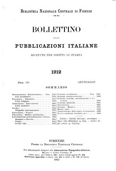 Bollettino delle pubblicazioni italiane ricevute per diritto di stampa