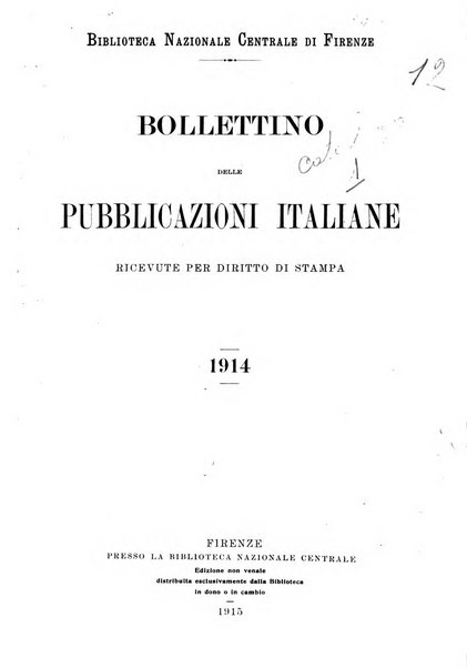 Bollettino delle pubblicazioni italiane ricevute per diritto di stampa