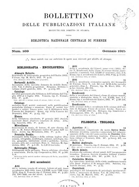 Bollettino delle pubblicazioni italiane ricevute per diritto di stampa