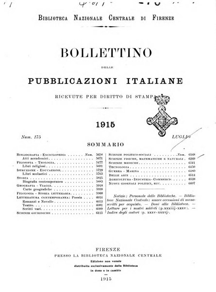 Bollettino delle pubblicazioni italiane ricevute per diritto di stampa