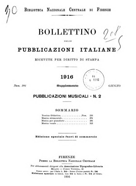 Bollettino delle pubblicazioni italiane ricevute per diritto di stampa