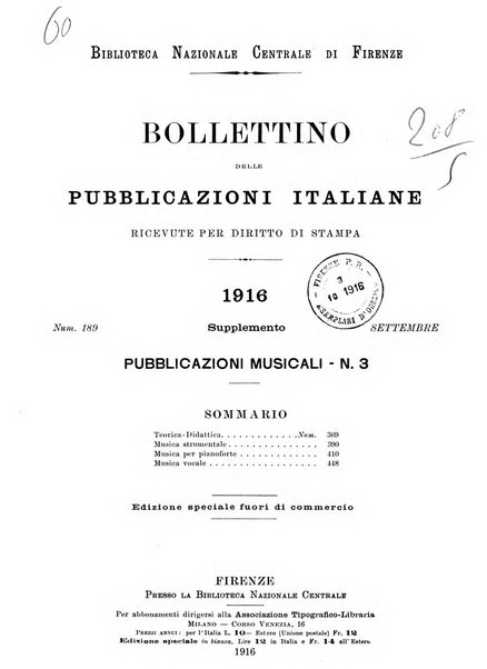 Bollettino delle pubblicazioni italiane ricevute per diritto di stampa