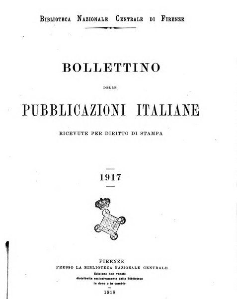 Bollettino delle pubblicazioni italiane ricevute per diritto di stampa