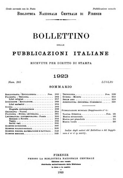 Bollettino delle pubblicazioni italiane ricevute per diritto di stampa