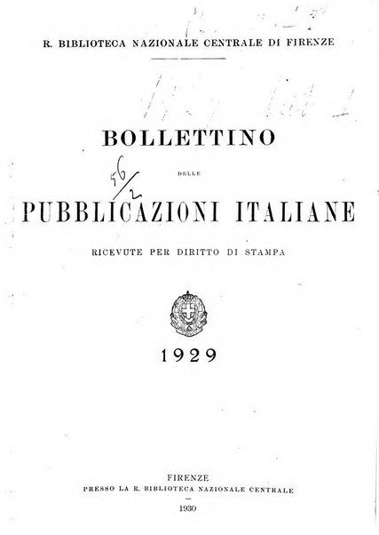 Bollettino delle pubblicazioni italiane ricevute per diritto di stampa