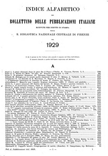 Bollettino delle pubblicazioni italiane ricevute per diritto di stampa