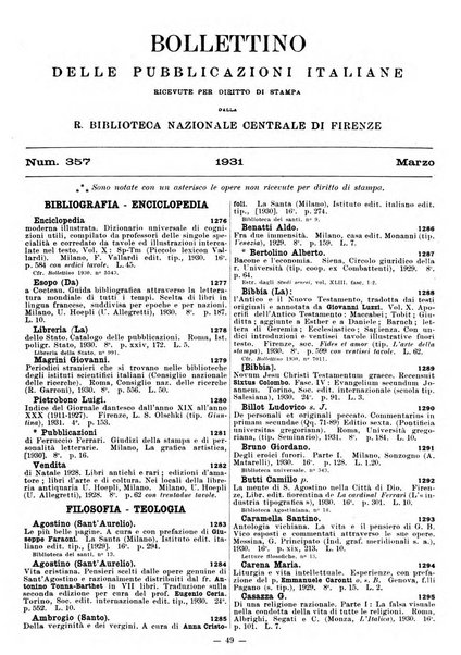 Bollettino delle pubblicazioni italiane ricevute per diritto di stampa