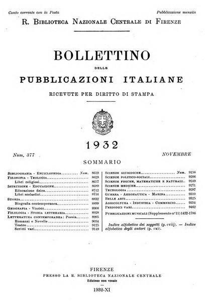 Bollettino delle pubblicazioni italiane ricevute per diritto di stampa