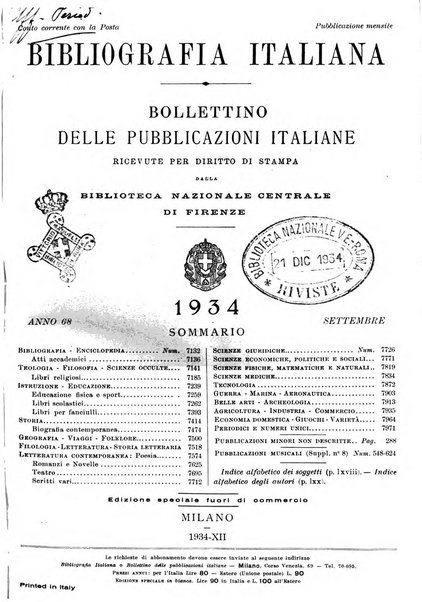 Bollettino delle pubblicazioni italiane ricevute per diritto di stampa