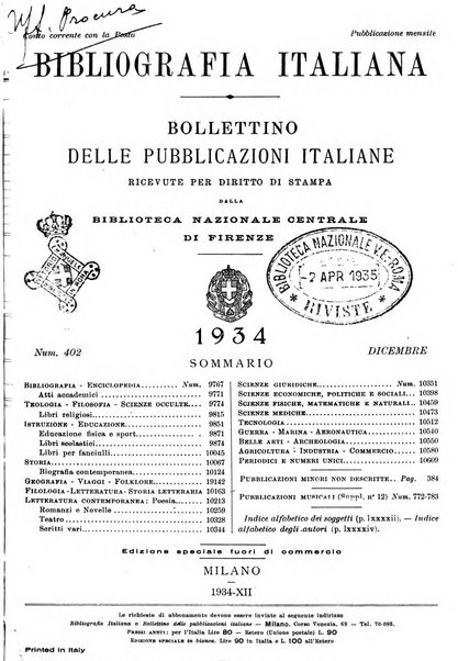 Bollettino delle pubblicazioni italiane ricevute per diritto di stampa