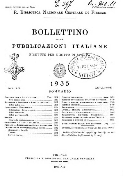 Bollettino delle pubblicazioni italiane ricevute per diritto di stampa