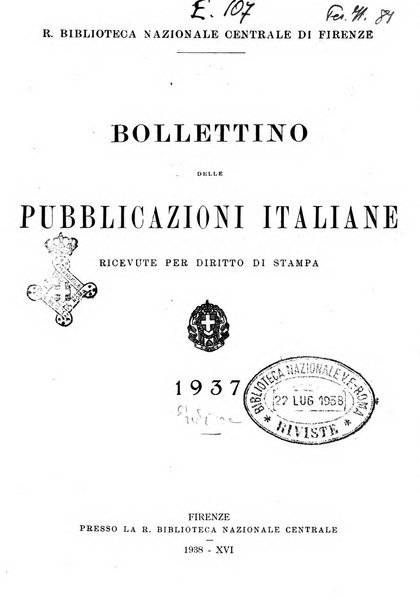 Bollettino delle pubblicazioni italiane ricevute per diritto di stampa