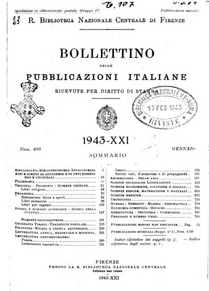 Bollettino delle pubblicazioni italiane ricevute per diritto di stampa