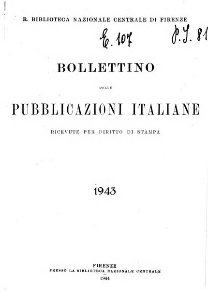 Bollettino delle pubblicazioni italiane ricevute per diritto di stampa