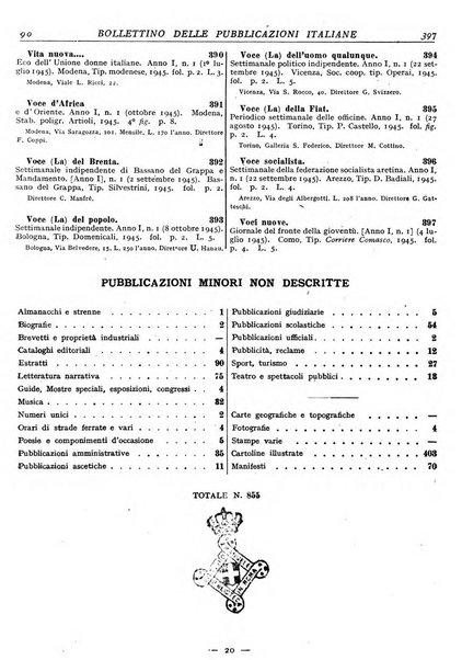 Bollettino delle pubblicazioni italiane ricevute per diritto di stampa