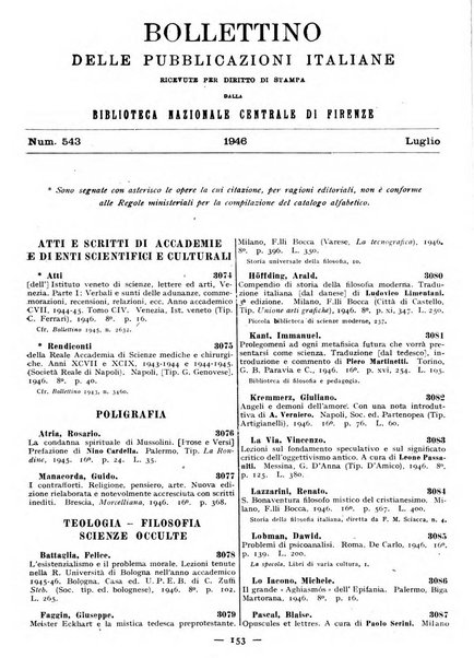 Bollettino delle pubblicazioni italiane ricevute per diritto di stampa