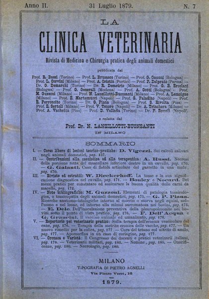 La clinica veterinaria rivista di medicina e chirurgia pratica degli animali domestici