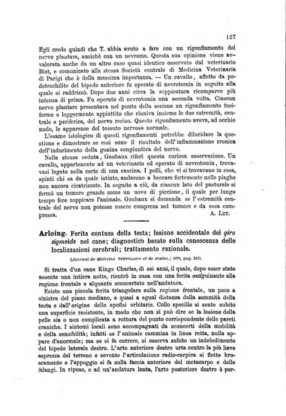 La clinica veterinaria rivista di medicina e chirurgia pratica degli animali domestici