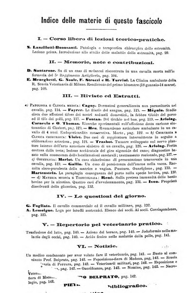 La clinica veterinaria rivista di medicina e chirurgia pratica degli animali domestici