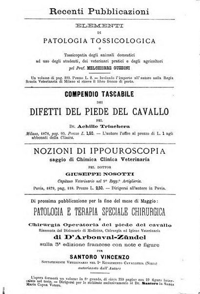 La clinica veterinaria rivista di medicina e chirurgia pratica degli animali domestici